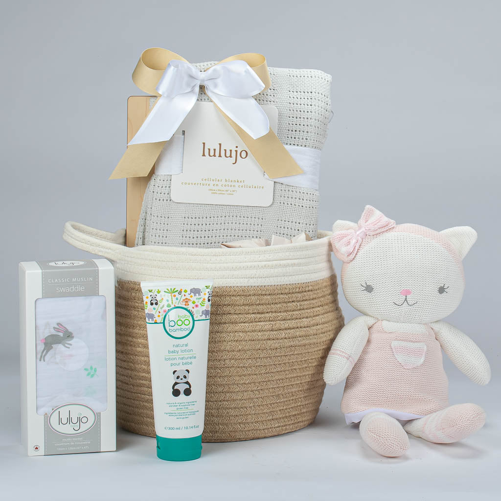 Plush Bunny Baby Girl Organic Gift Box - Luxury Baby Gifts - SIMONTEA